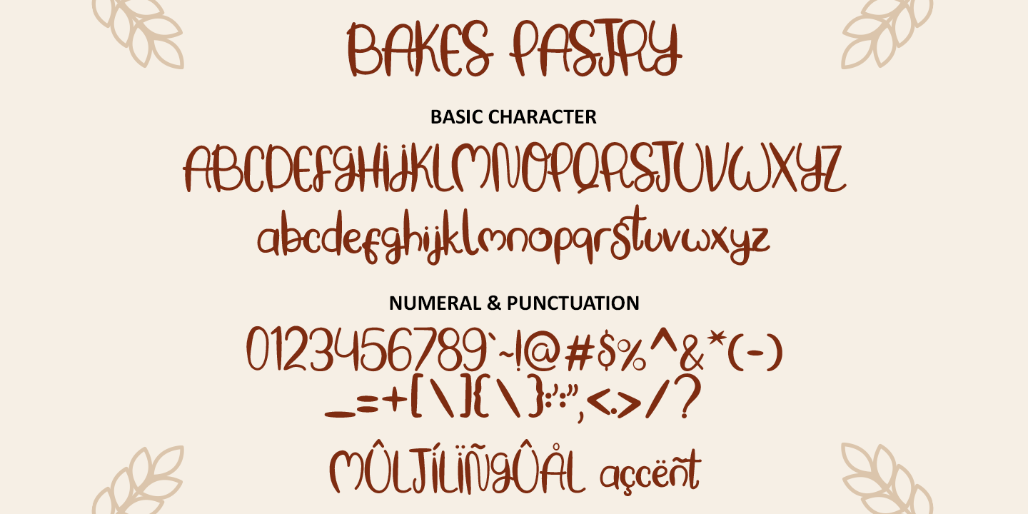 Example font Baking Pastry #2